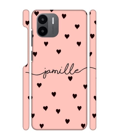 Heart pattern Customize text Redmi A1 Mobile Cover
