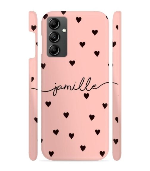 Heart pattern Customize text Samsung Galaxy F13 5G Mobile Cover
