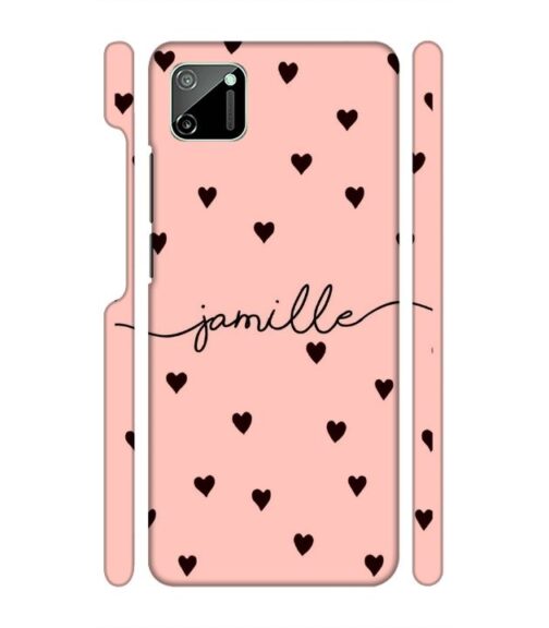 Heart pattern Customize text Realme C11 Mobile Cover