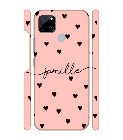 Heart pattern Customize  text Realme C21 Y Mobile Cover