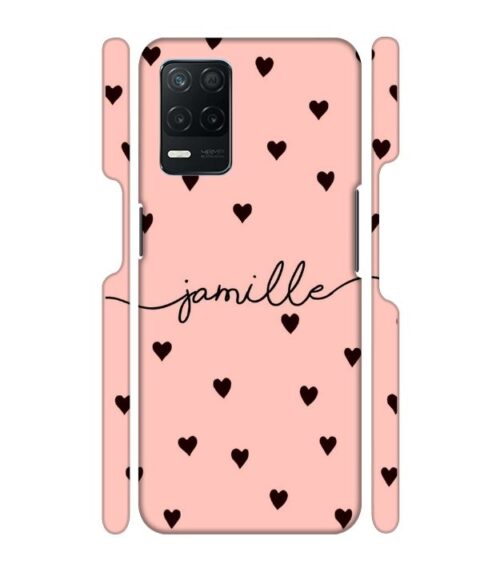 Heart pattern Customize text Realme 9 (5G) Mobile Cover