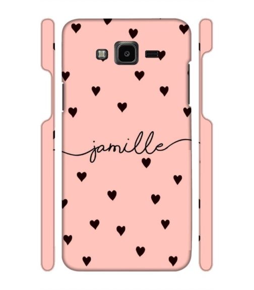 Heart pattern Customize text Samsung Galaxy J7 (2016) Mobile Cover