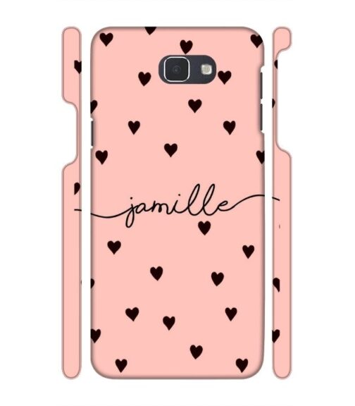 Heart pattern Customize text Samsung Galaxy J7 Prime Mobile Cover