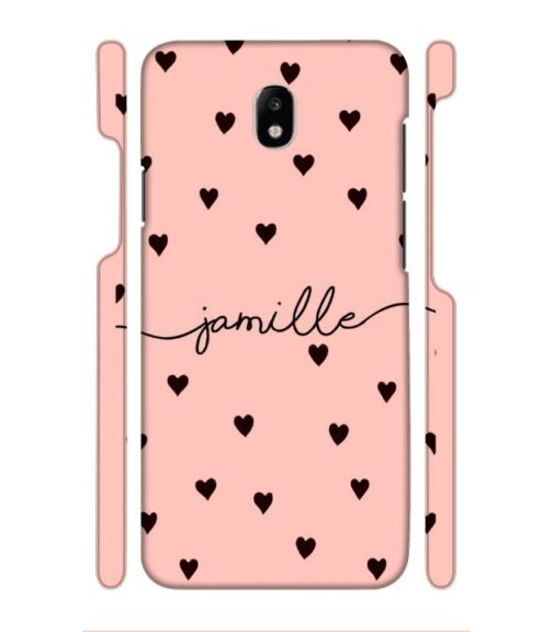 Heart pattern Customize text Samsung Galaxy J7 (2017) Mobile Cover