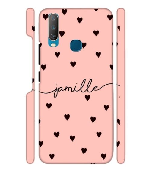 Heart pattern jamille text Vivo Y15 Mobile Cover