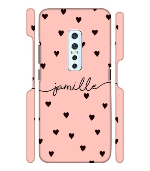 Heart pattern Customize text Vivo V17 Pro Mobile Cover
