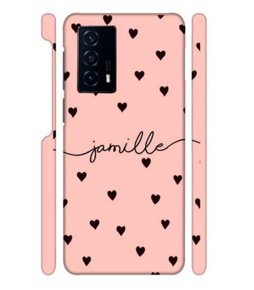 Heart pattern Customize text Vivo V23 E (5G) Mobile Cover