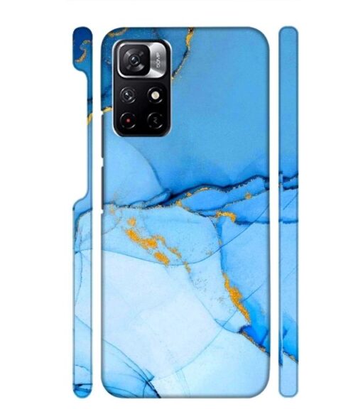 Ocean marvel texture with gold ink Redmi Note 11T (5G) Mobile Cover