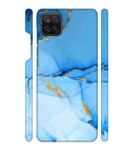 Ocean marvel texture with gold ink Samsung Galaxy A12 Mobile Cover