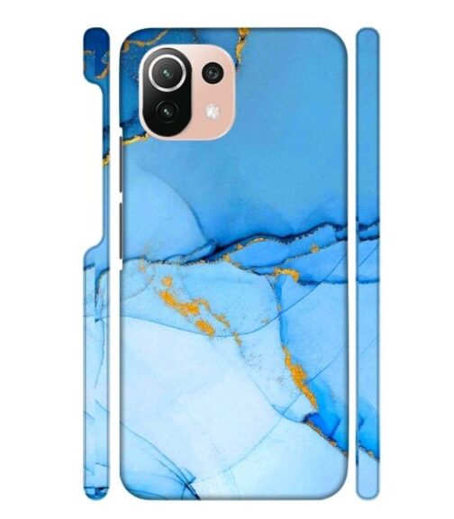 Ocean marvel texture with gold ink Mi 11 Lite Mobile Cover