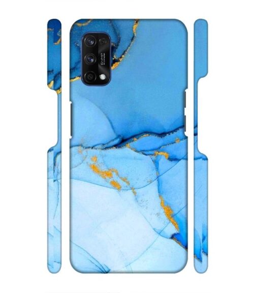 Ocean marvel texture with gold ink Realme 7 Pro Mobile Cover