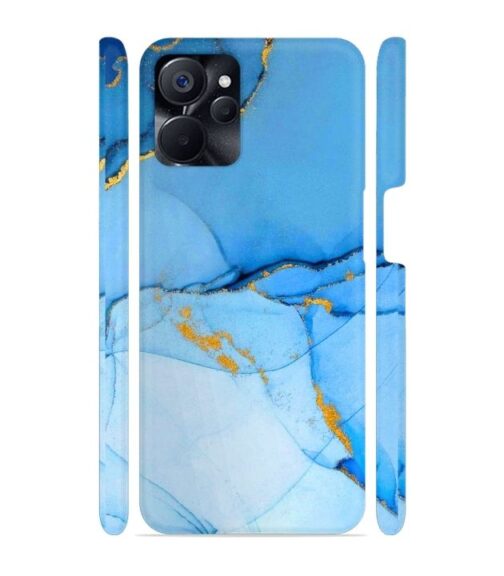Ocean marvel texture with gold ink Realme 9i (5G) Mobile Cover