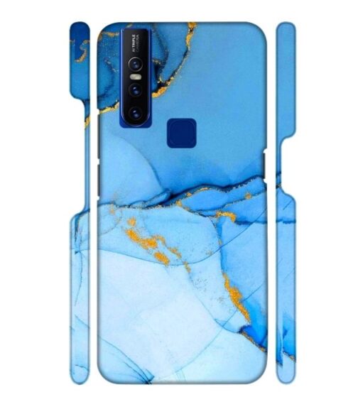Ocean marvel texture with gold ink Vivo V15 Mobile Cover
