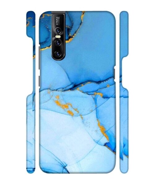 Ocean marvel texture with gold ink Vivo V15 Pro Mobile Cover