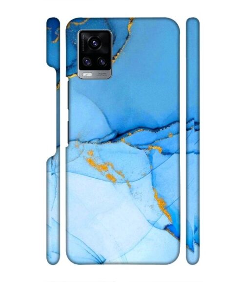 Ocean marvel texture with gold ink Vivo V20 Mobile Cover