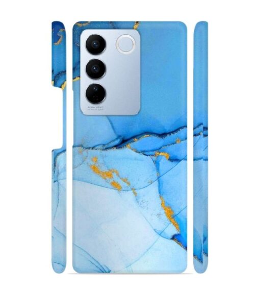 Ocean marvel texture with gold ink Vivo V27 5G Mobile Cover