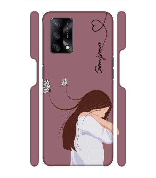 Customize Text with girl Oppo F19 S Mobile Cover