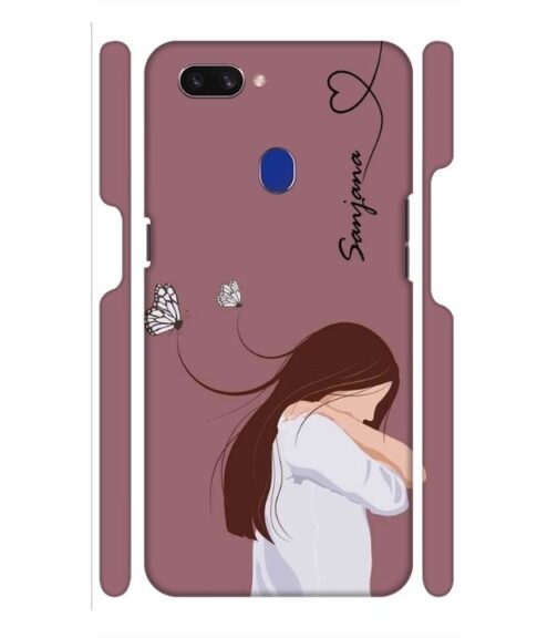 Customize Text with girl Oppo F9 Pro Mobile Cover