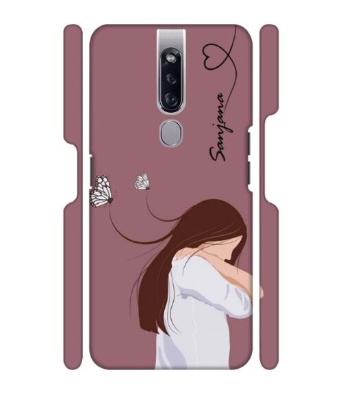 Customize Text with girl Oppo F11 Mobile Cover