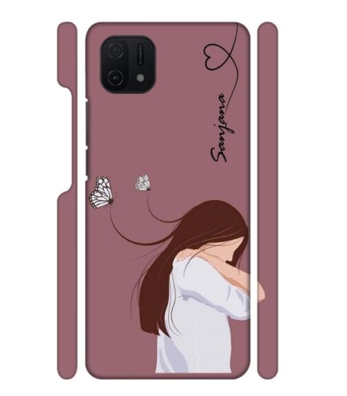 Customize Text with girl Oppo A16 E Mobile Cover