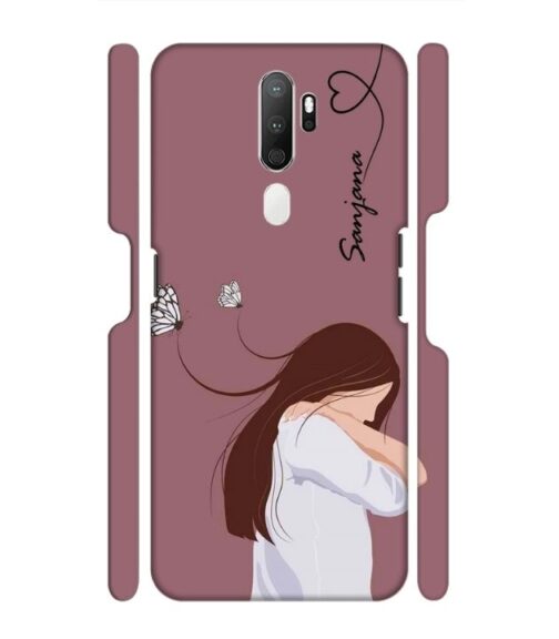 Customize Text with girl Oppo A9 (2020) Mobile Cover