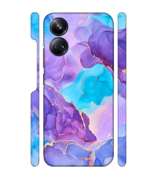 Abstract Multicolored marbel textured background Realme 10 Pro Plus (5G) Mobile Cover