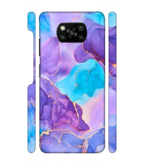 Abstract Multicolored marbel textured background Poco X3 Mobile Cover