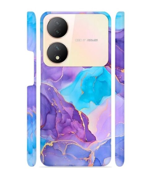 Abstract Multicolored marbel textured background Vivo Y100 (5G) Mobile Cover