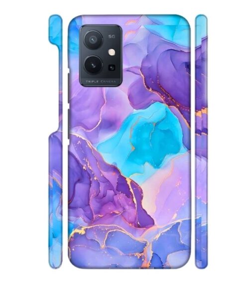 Abstract Multicolored marbel textured background Vivo Y75 (5G) Mobile Cover