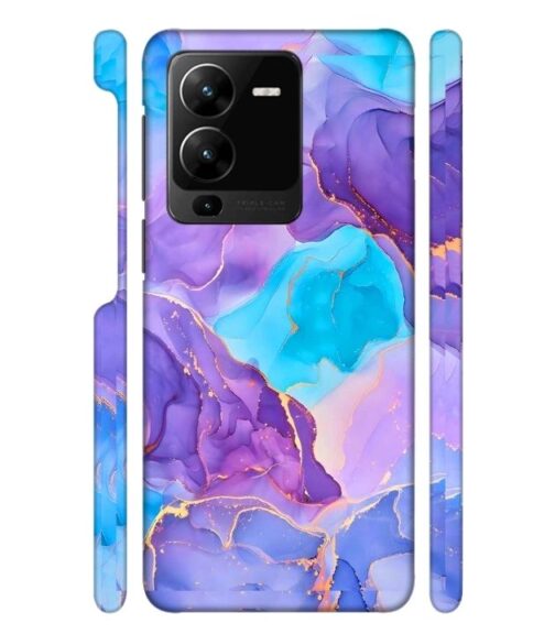 Abstract Multicolored marbel textured background Vivo Y22 Mobile Cover
