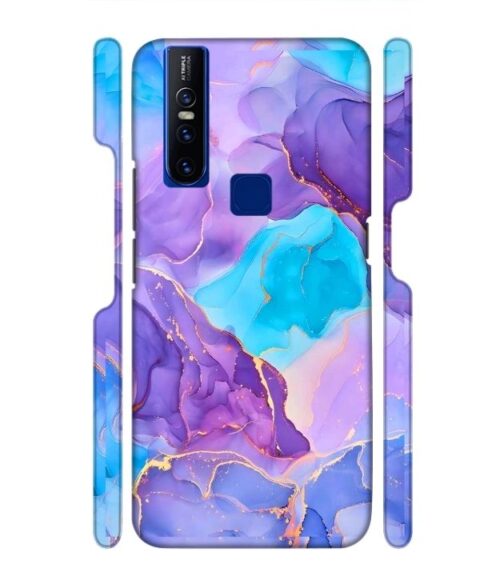 Abstract Multicolored marbel textured background Vivo V15 Mobile Cover
