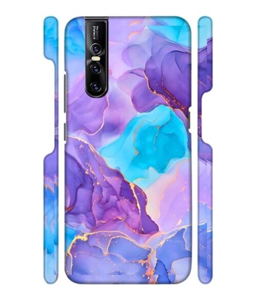 Abstract Multicolored marbel textured background Vivo V15 Pro Mobile Cover
