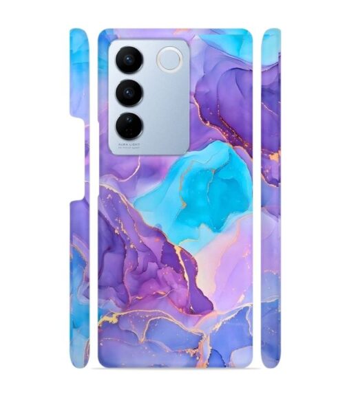 Abstract Multicolored marbel textured background Vivo V27 5G Mobile Cover