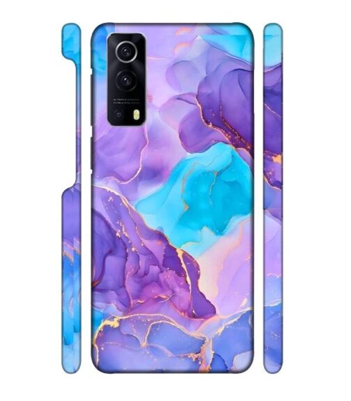 Abstract Multicolored marbel textured background iQOO Z3 Mobile Cover