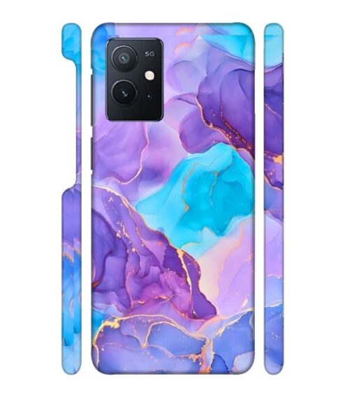 Abstract Multicolored marbel textured background iQOO Z6 Mobile Cover