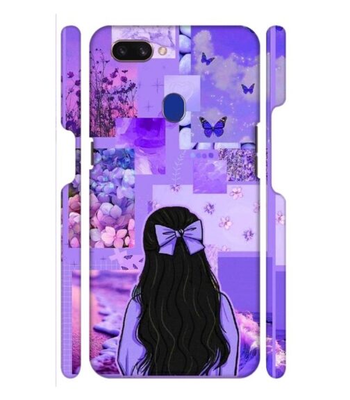 Girl with neon background Oppo F9 Pro Mobile Cover