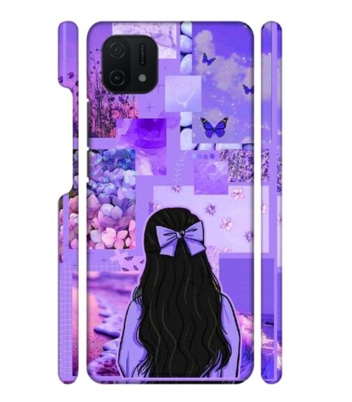 Girl with neon background Oppo A16 E Mobile Cover