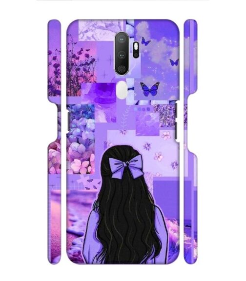 Girl with neon background Oppo A9 (2020) Mobile Cover