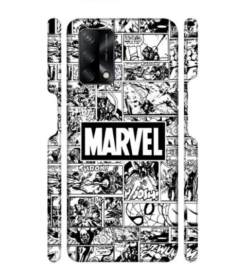 Marvel black and white abstract Oppo F19 S Mobile Cover