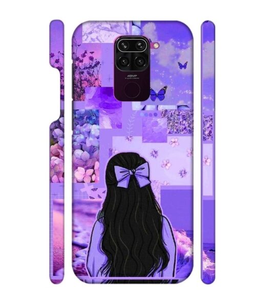 Girl with neon background Redmi Note 9 Mobile Cover