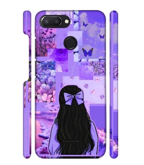 Girl with neon background Redmi 6 Mobile Cover