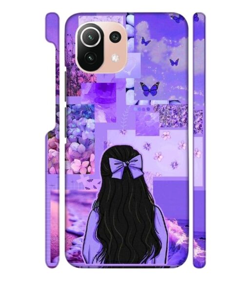 Girl with neon background Mi 11 Lite Mobile Cover