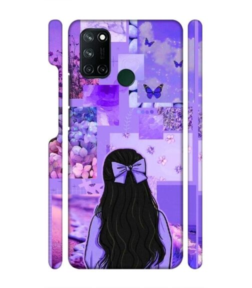 Girl with neon background Realme 7i Mobile Cover