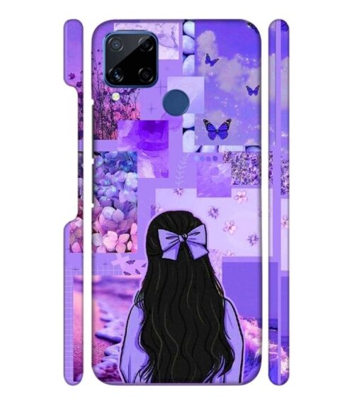 Girl with neon background Realme C15 Mobile Cover