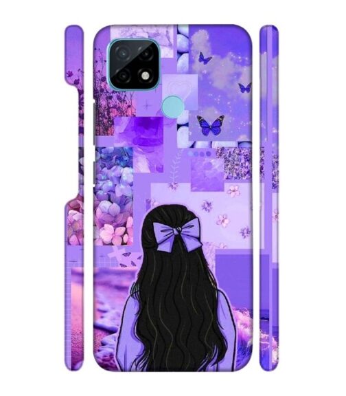 Girl with neon background Realme C21 Mobile Cover