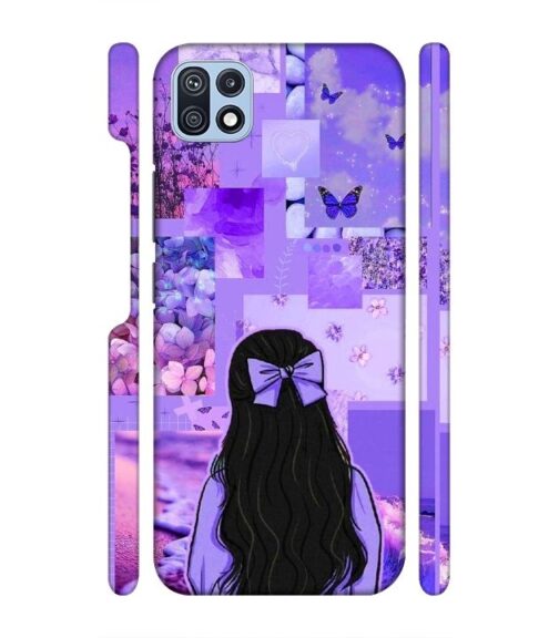 Girl with neon background Samsung Galaxy F42 (5G) Mobile Cover
