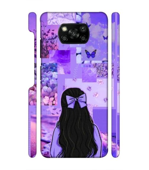 Girl with neon background Poco X3 Mobile Cover