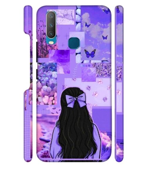 Girl with neon background Vivo Y15 Mobile Cover