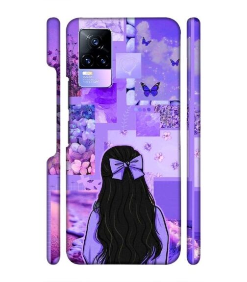 Girl with neon background Vivo Y73 Mobile Cover