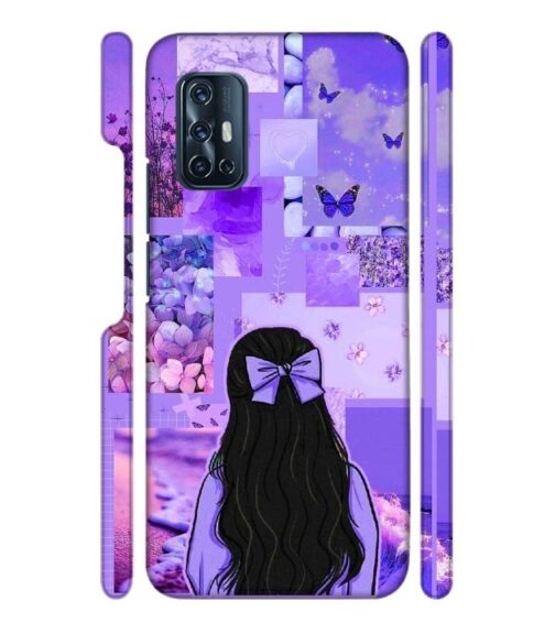Girl with neon background Vivo V17 Mobile Cover